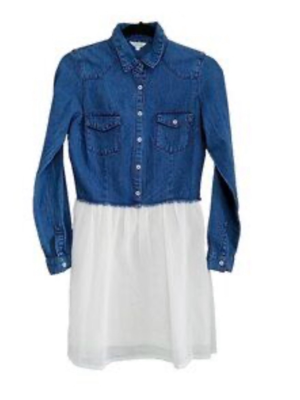 Stella Tweed Blue Denim Top with White Skirt Dress